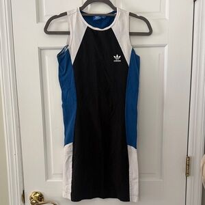 Adidas Black, Blue, and White Sleeveless Dress